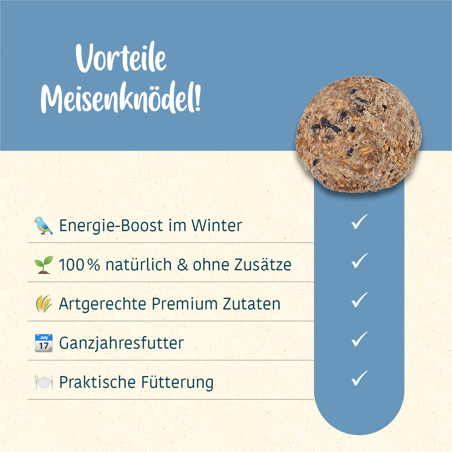 elles - Meisenknödel ohne Netz mit Beeren 6 Stück - 1 x 6 Stück - 4