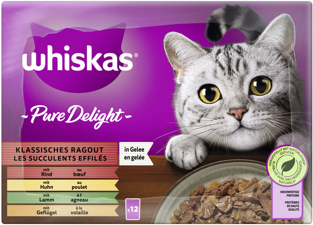 Whiskas - Whiskas Multipack Pure Delight Klassisches Ragout in Gelee - 4 x 12X85g - 4