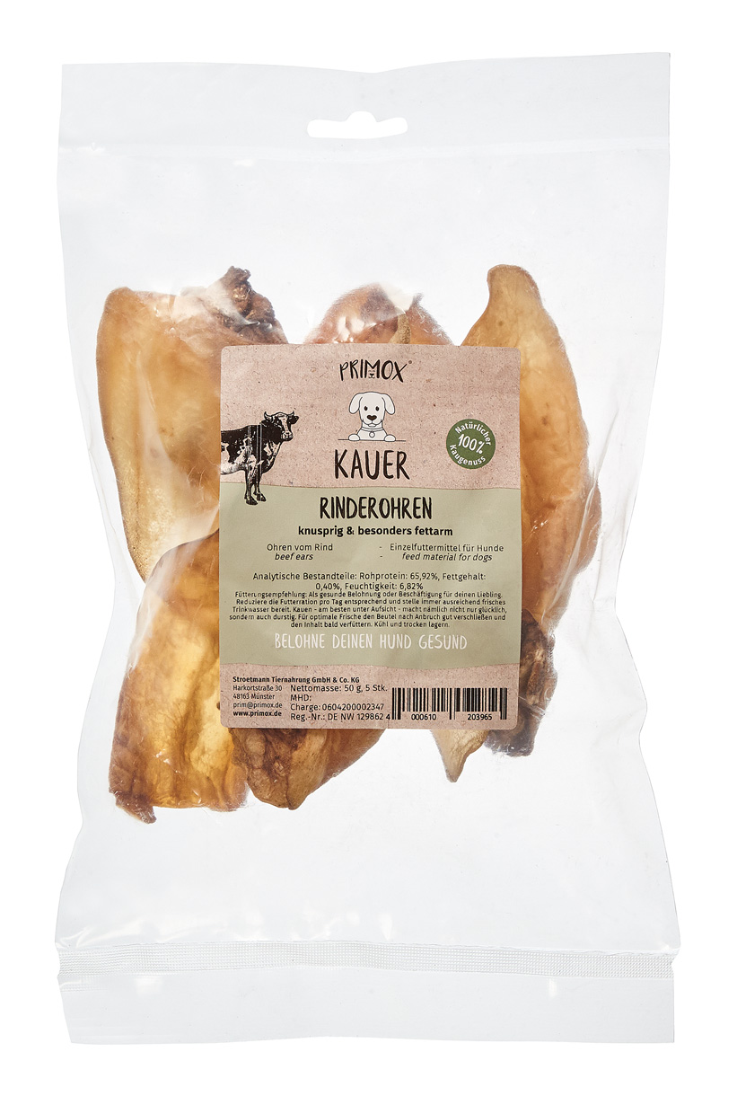 Primox - Rinderohren 50g - 10 x 50 g - 1