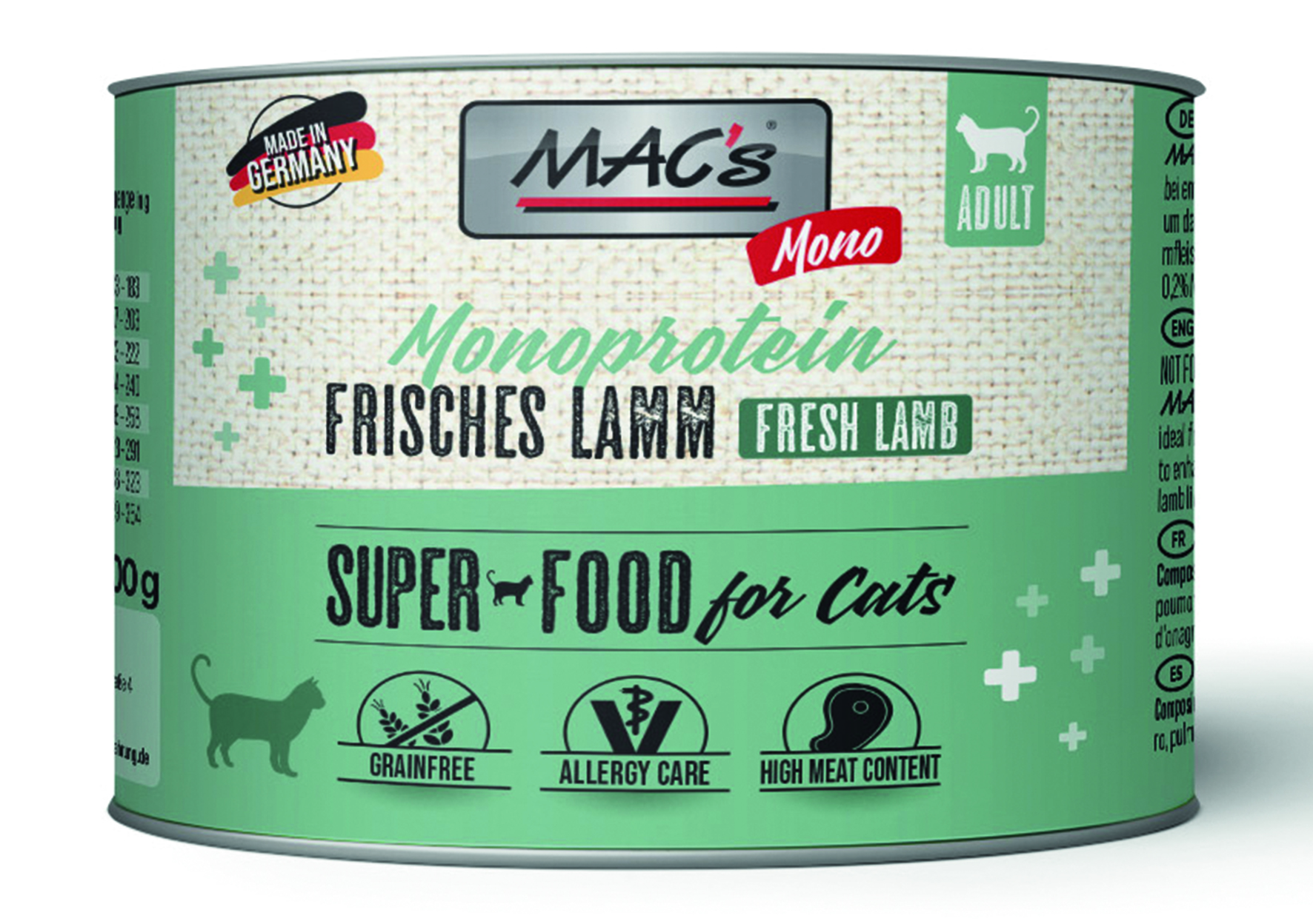 MAC´s - CAT Mono Sensitive Lamm mit Karotte - 6 x 200 g - 1