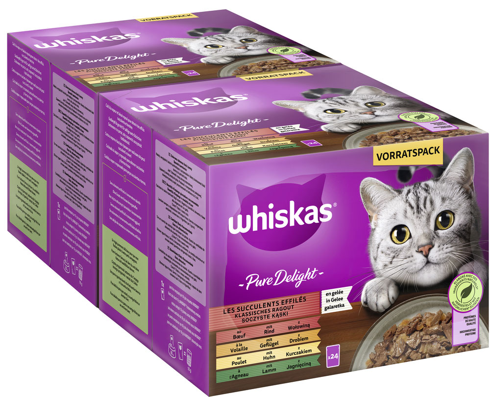 Whiskas - Whiskas Pure Delight Multipack Klassisches Ragout in Gelee - 2 x 24X85g - 2