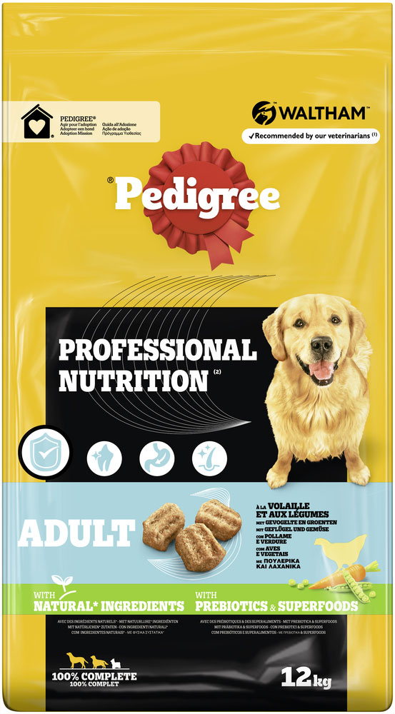 Pedigree - Professional Nutrition Adult Geflügel und Gemüse - 1 x 12 kg - 1