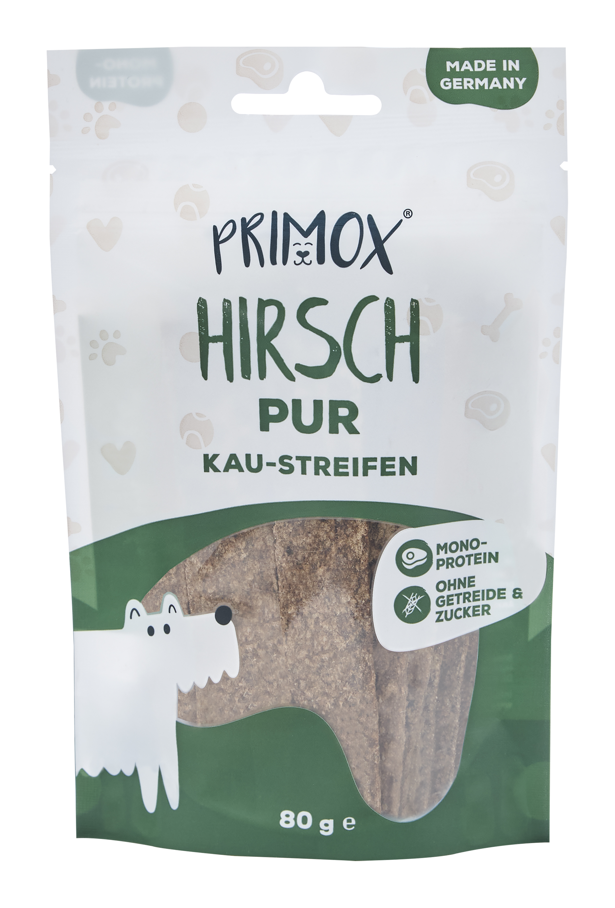 Kaustreifen Hirsch pur 80g