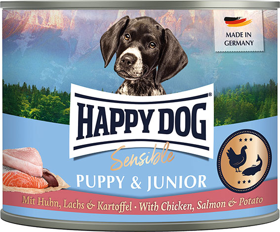 Happy Dog - Sensible Puppy & Junior Lachs - 6 x 0,2kg - 1