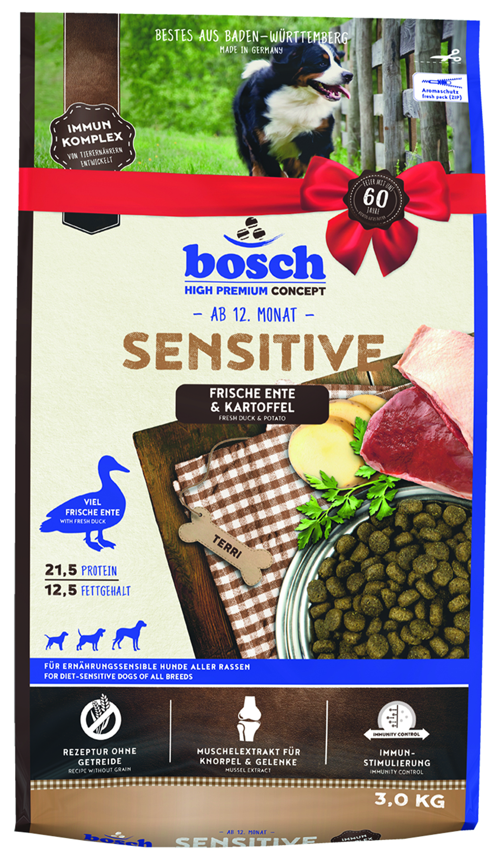 Bosch - Sensitive Ente & Kartoffel - 4 x 3000 g - 1