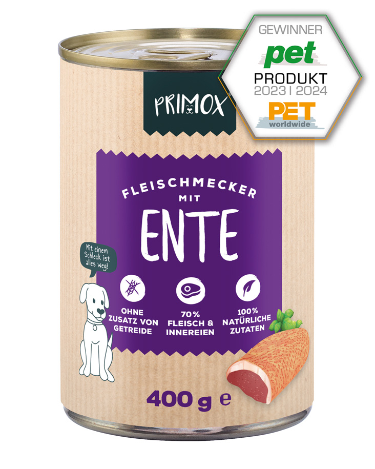 Primox - Hunde Nassfutter mit Ente 6 x 400g - 6 x 400 g - 1