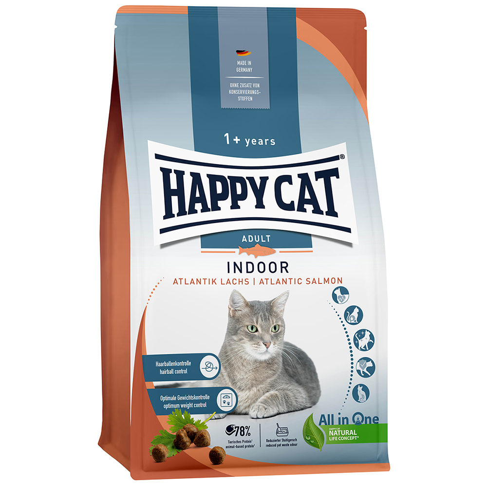 Happy Cat - Indoor Adult Atlantik Lachs - 6 x 300 g - 1