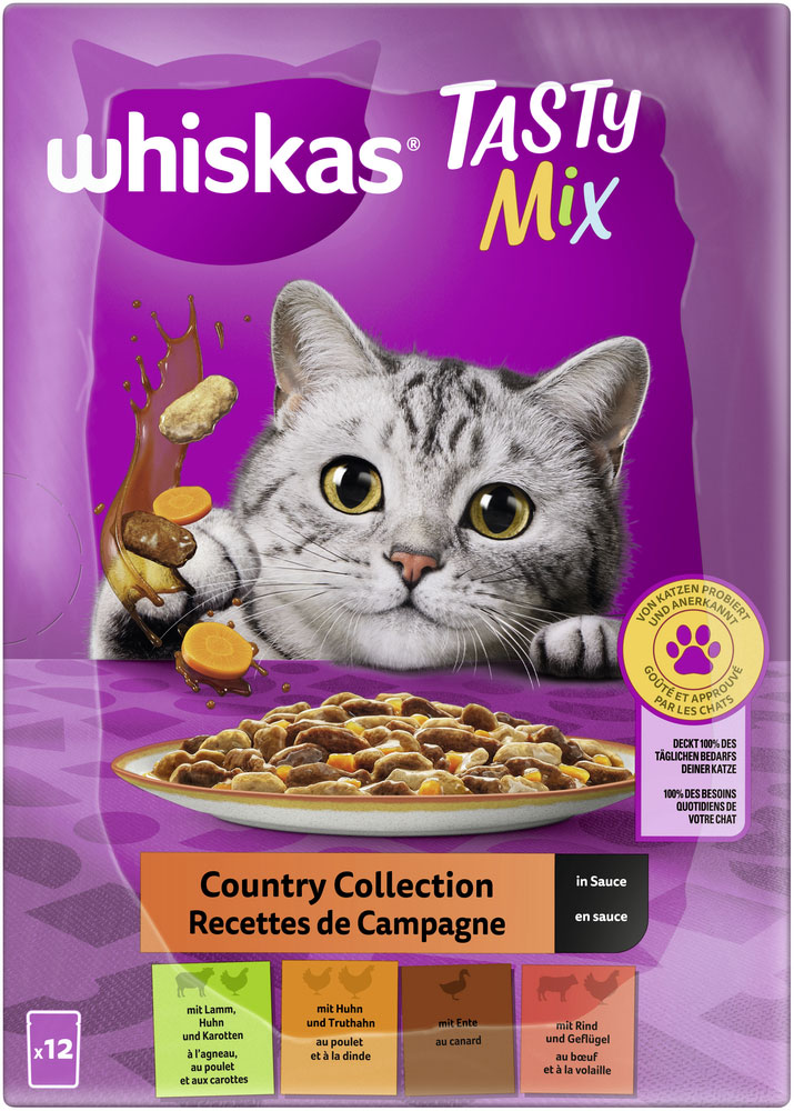 Whiskas - Whiskas Multipack Tasty Mix Country Collection in Sauce - 4 x 12X85g - 5