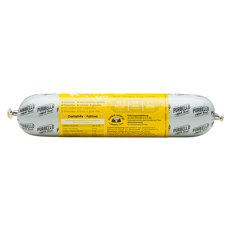 Purbello - Hunderolle mit Huhn - 8 x 400g - 5