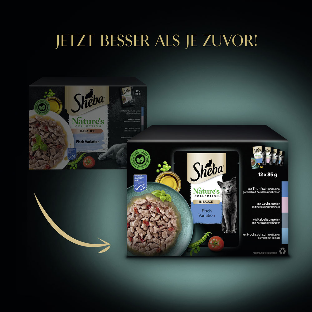 Sheba - Natures Collection Sauce Lover Feine Vielfalt - 4 x 1020g - 8