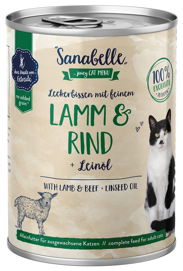 Sanabelle - Lamm & Rind + Leinöl - 6 x 400 g - 1