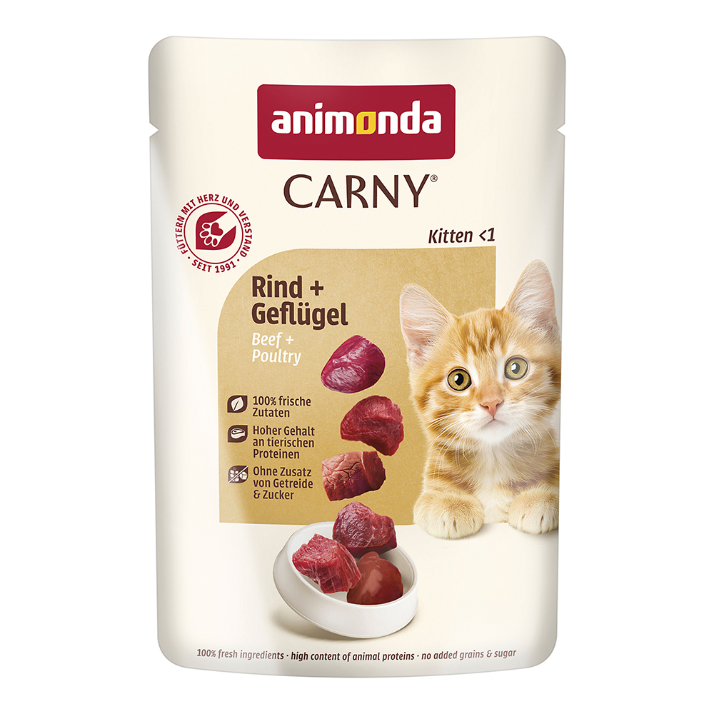 Animonda Carny - Kitten Rind & Geflügel - 12 x 85 g - 1