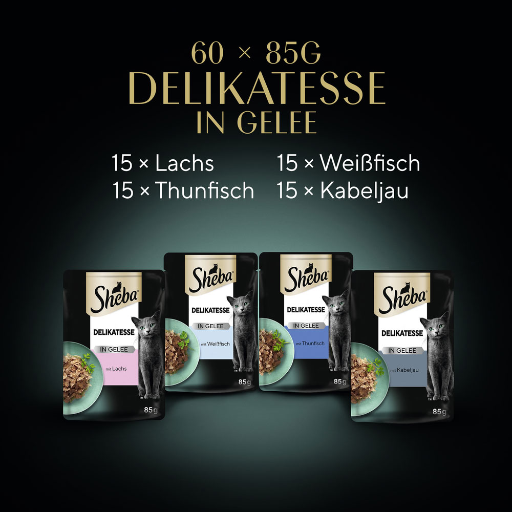 Sheba - Multipack Fisch in Gelee - 1 x 60X85g - 6