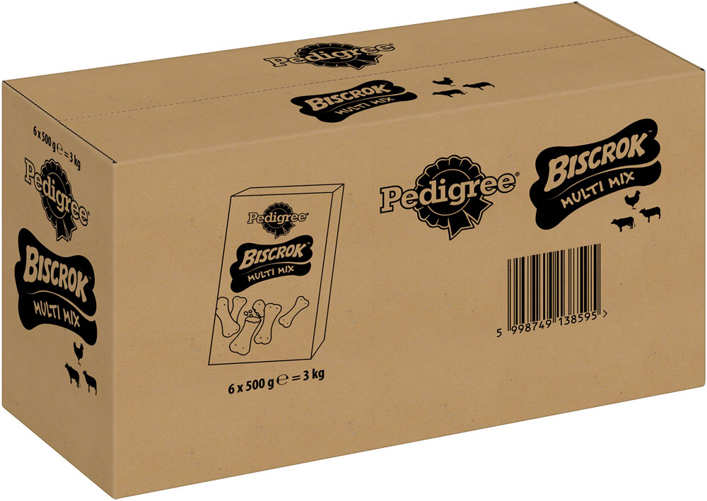 Pedigree - Biscrok in 3 Geschmacksrichtungen - 6 x 500g - 2