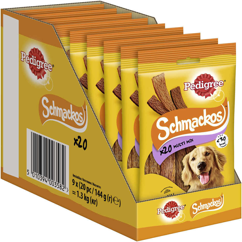 Pedigree - Schmackos 4 Sorten - 9 x 20 Stück - 2