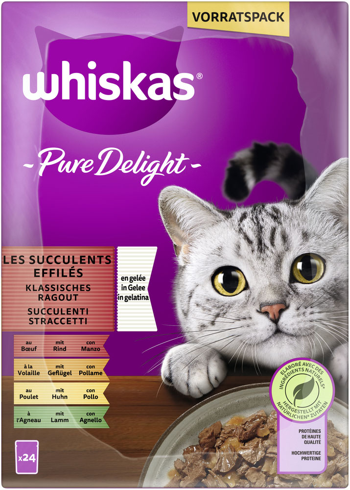 Whiskas - Whiskas Pure Delight Multipack Klassisches Ragout in Gelee - 2 x 24X85g - 5