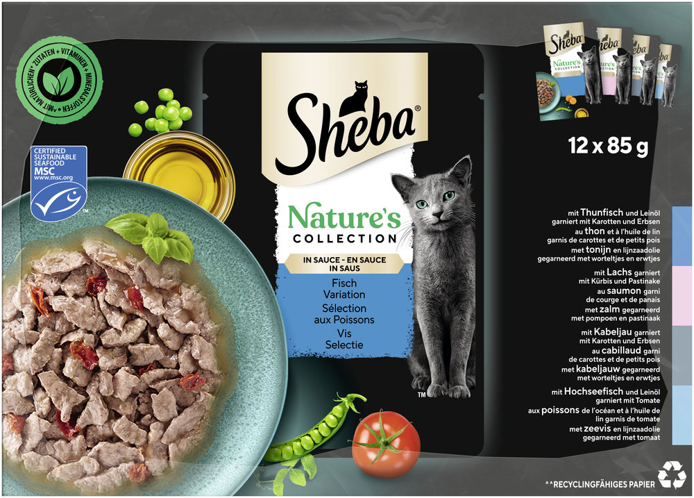 Sheba - Natures Collection Sauce Lover Feine Vielfalt - 4 x 1020g - 4