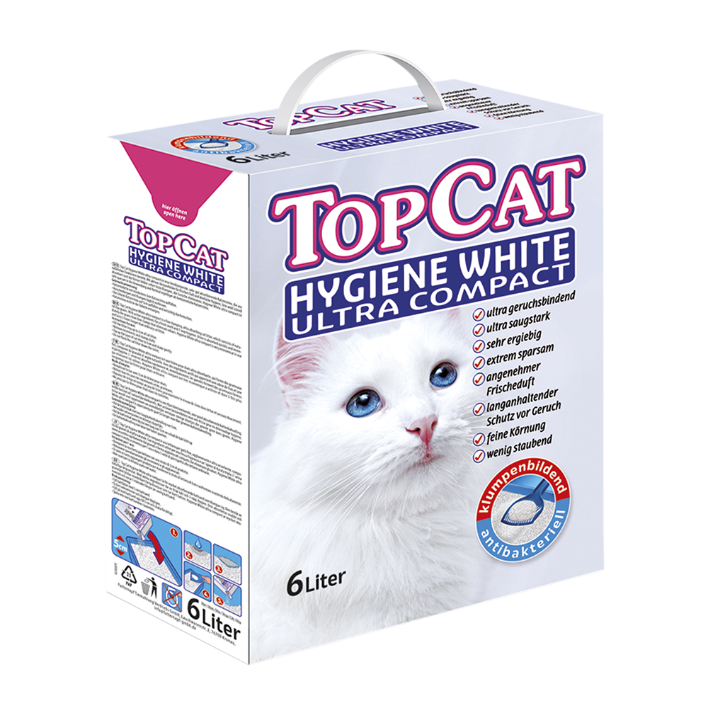 TopCat - Hygiene White Ultra Compact Katzenstreu in der Box - 1 x 6 Liter - 1