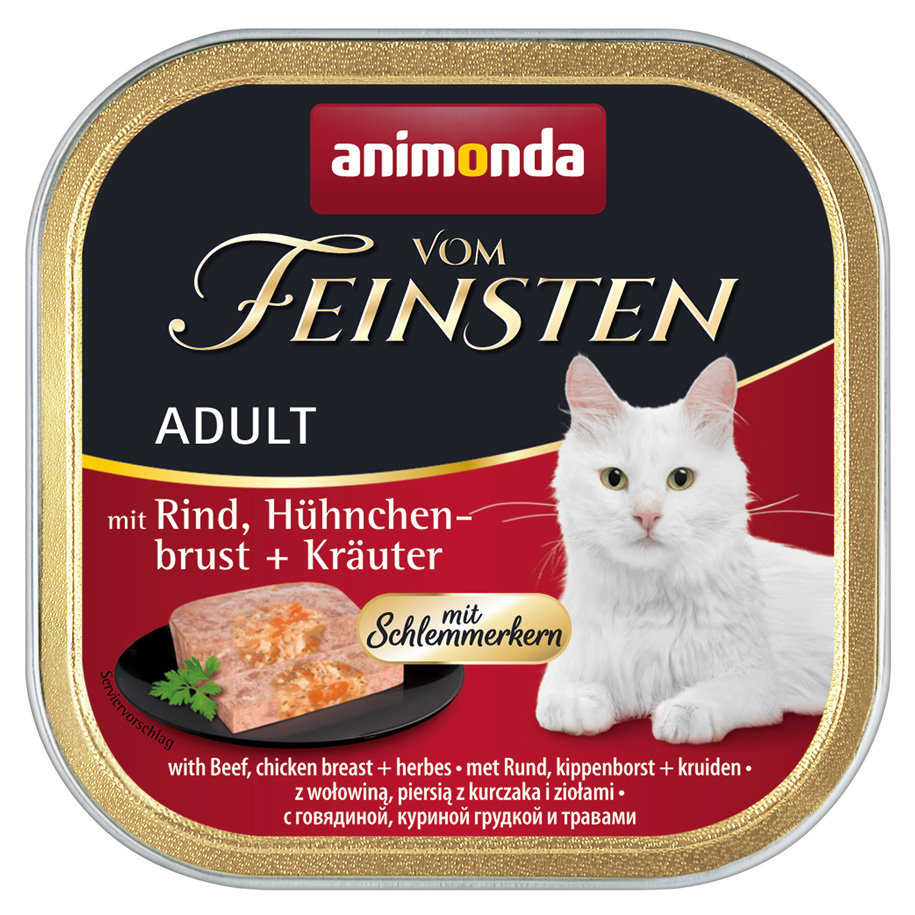 mit Rind, Hühnchenbrust + Kräutern
