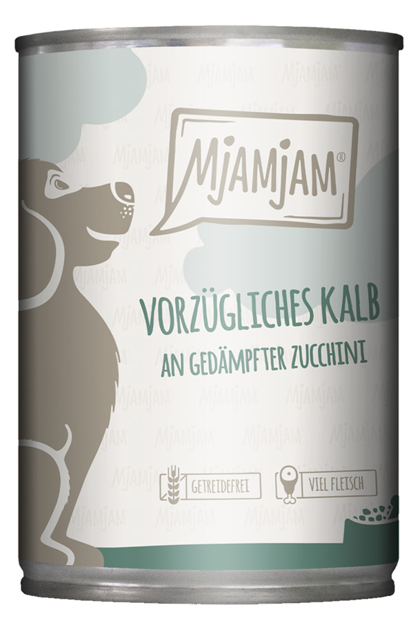 vorzügliches Kalb an gedämpfter Zucchini