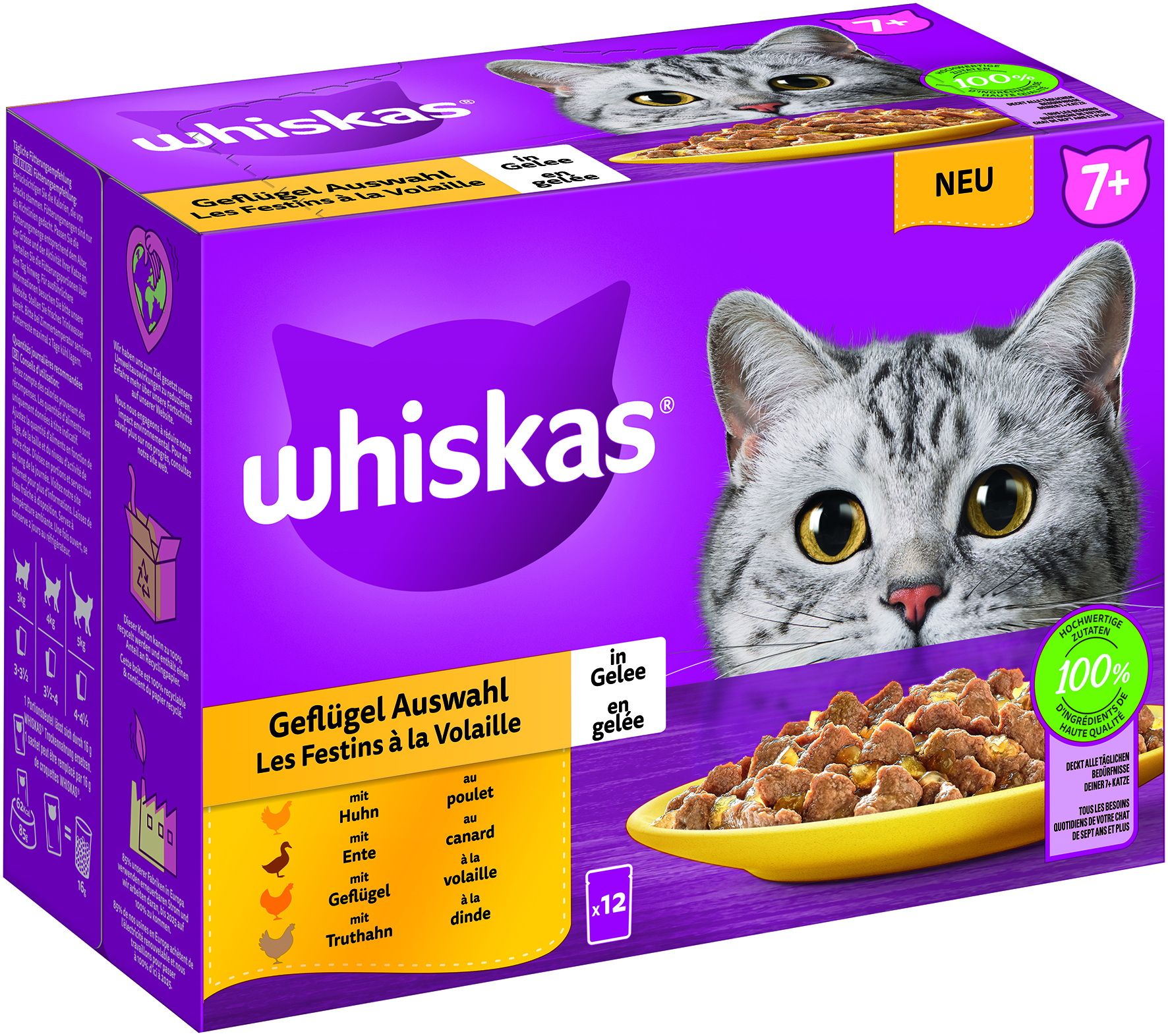 Whiskas Multipack 7+ Geflügel Auswahl in Gelee