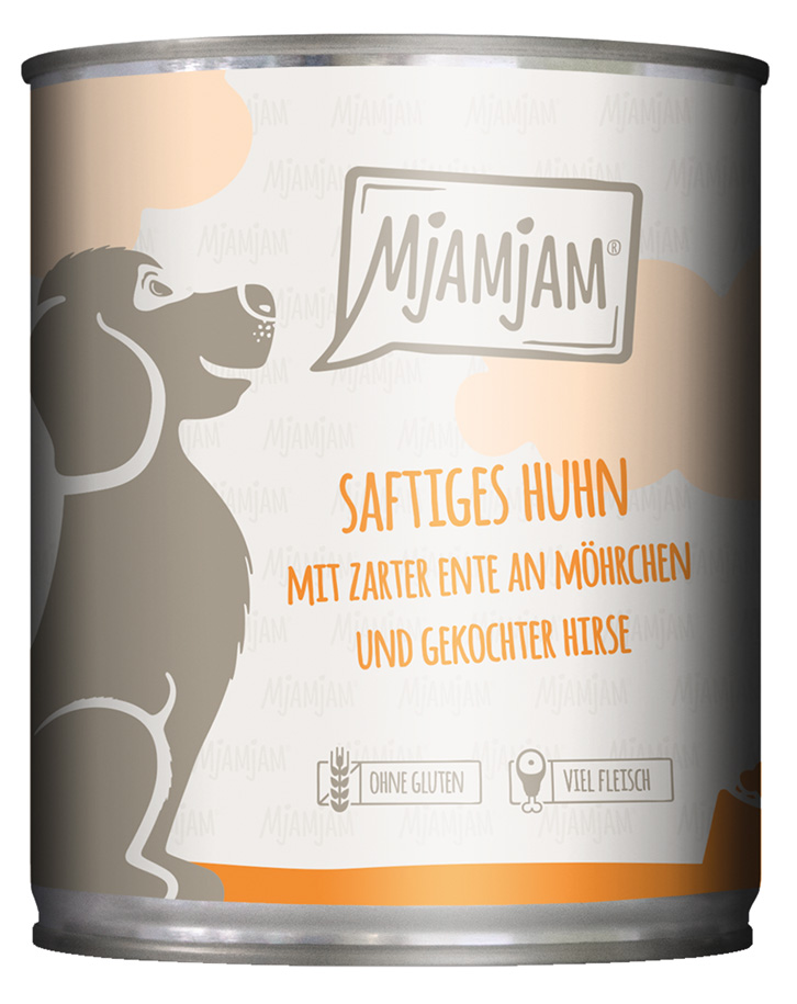 saftiges Huhn mit zarter Ente an Möhrchen und gekochter Hirse