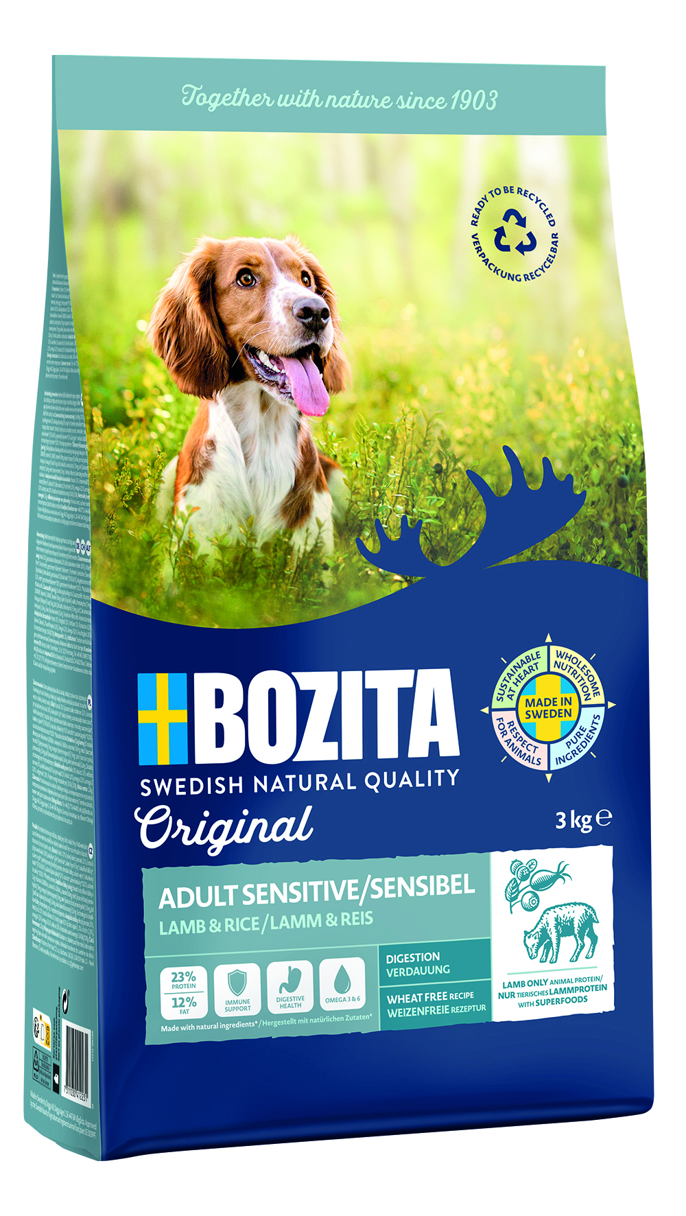 Bozita - Original Adult Sensitive Lamb - 1 x 3 kg - 1