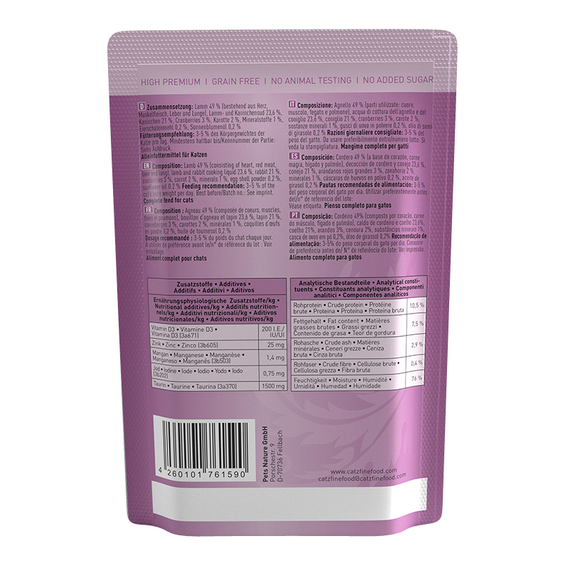 Catz Finefood - No. 11 Lamm & Kaninchen - 16 x 85g - 2