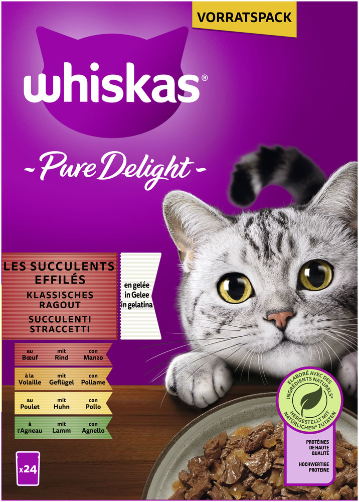 Whiskas - Whiskas Pure Delight Multipack Klassisches Ragout in Gelee - 2 x 24X85g - 4