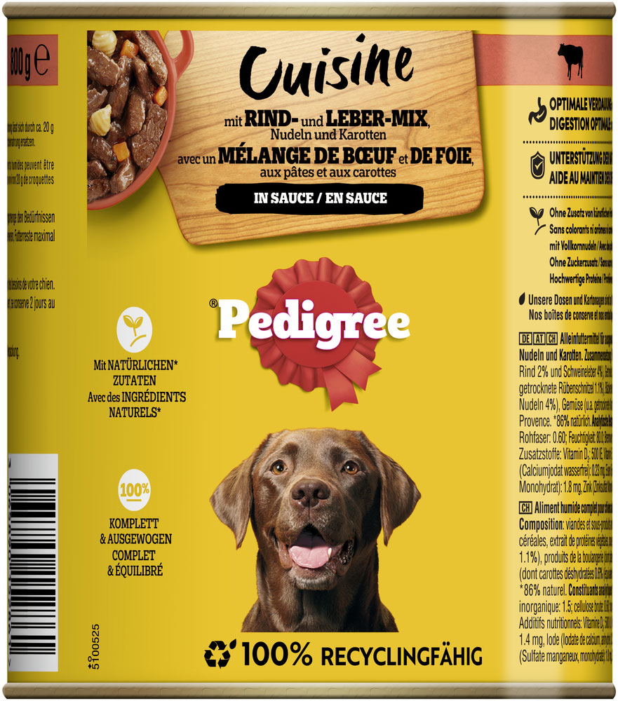 Pedigree - Cuisine mit Rind, Leber, Nudeln & Karotten in Sauce - 2