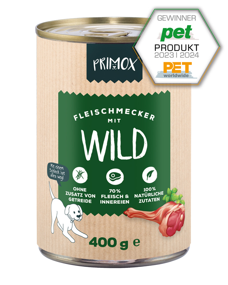 Hunde Nassfutter mit Wild 6 x 400g
