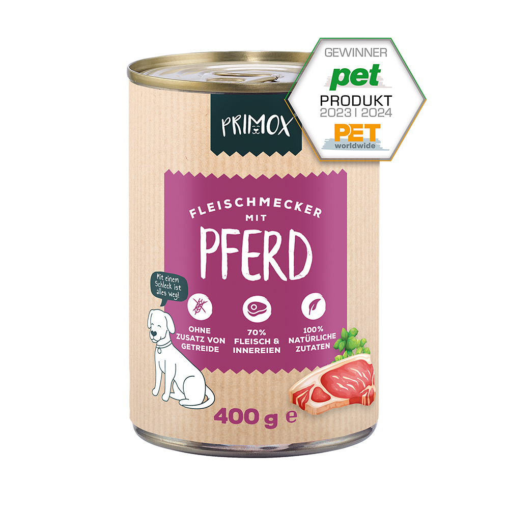 Primox Fleischmecker Nassfutter Dose 400 g mit Pferd