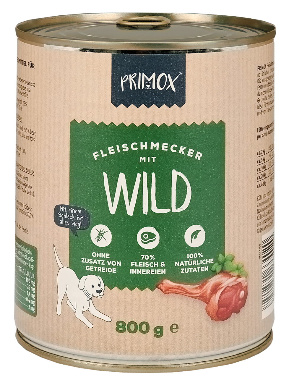 Hunde Nassfutter mit Wild 6 x 800g