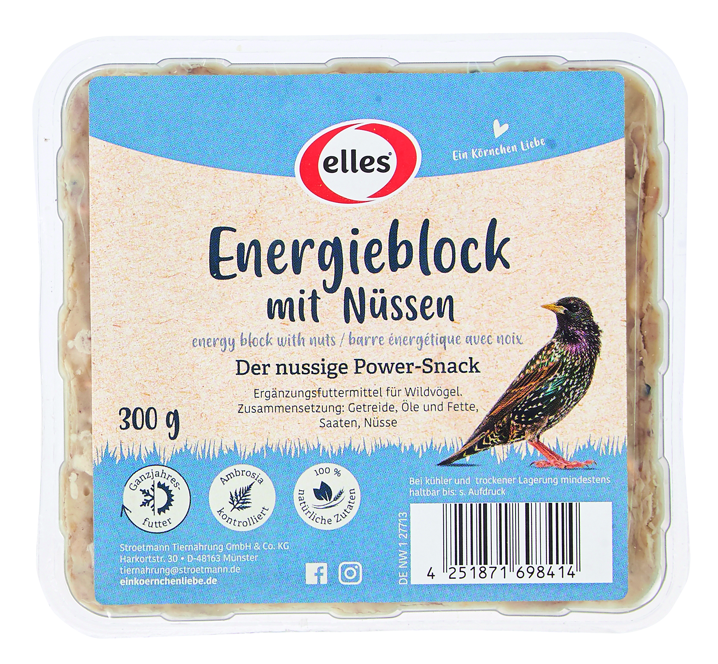 Energieblock mit Nüssen 300g