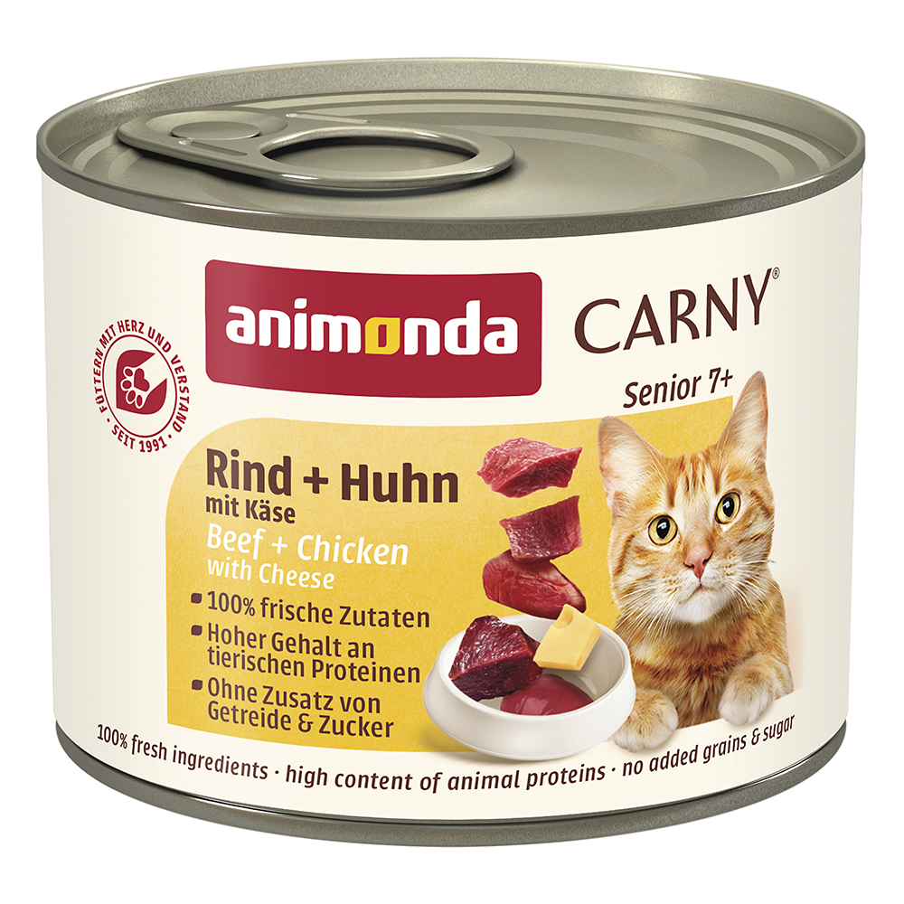 Animonda Carny - Senior Rind+Huhn mit Käse - 6 x 200 g - 1