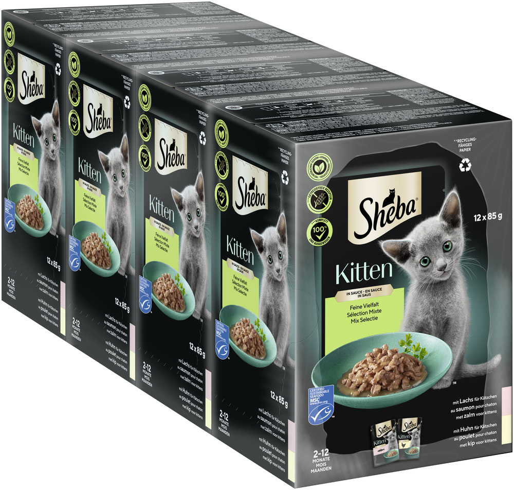 Sheba - Multipack Kitten Feine Vielfalt in Sauce - 4 x 1020g - 3