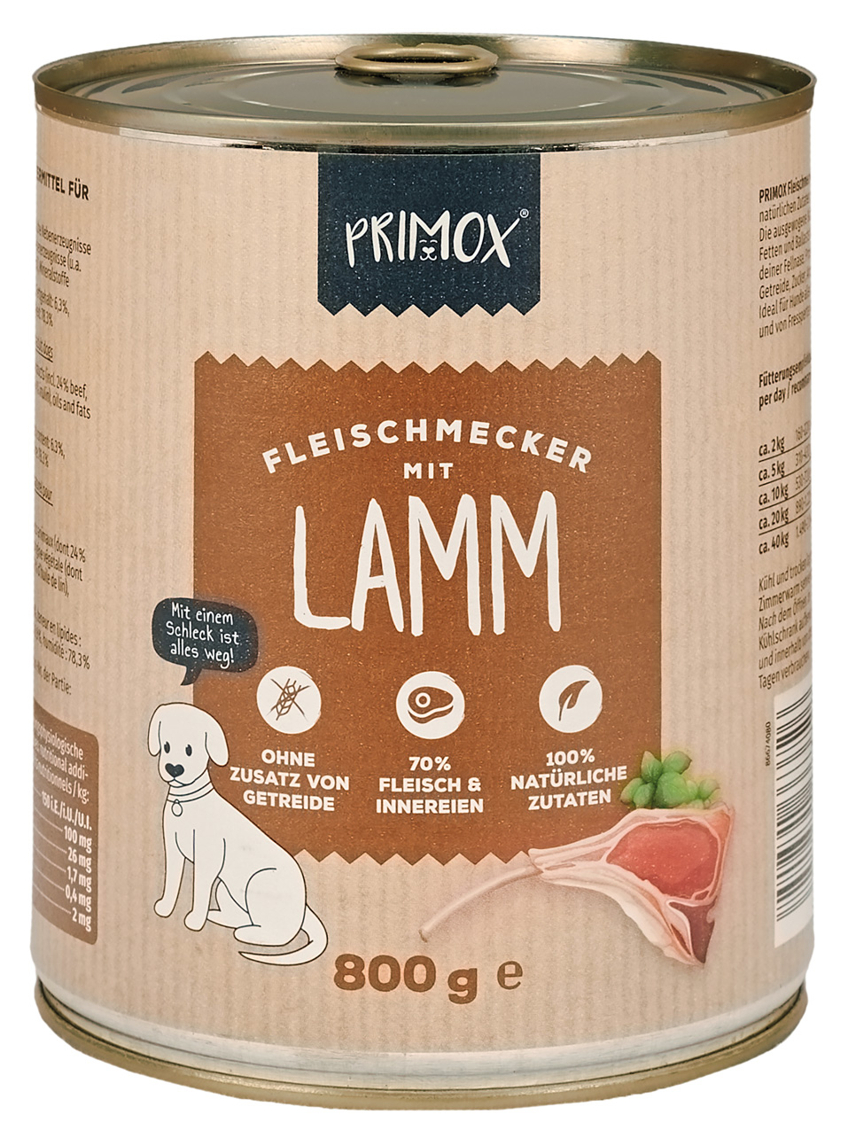 Hunde Nassfutter mit Lamm 6 x 800g
