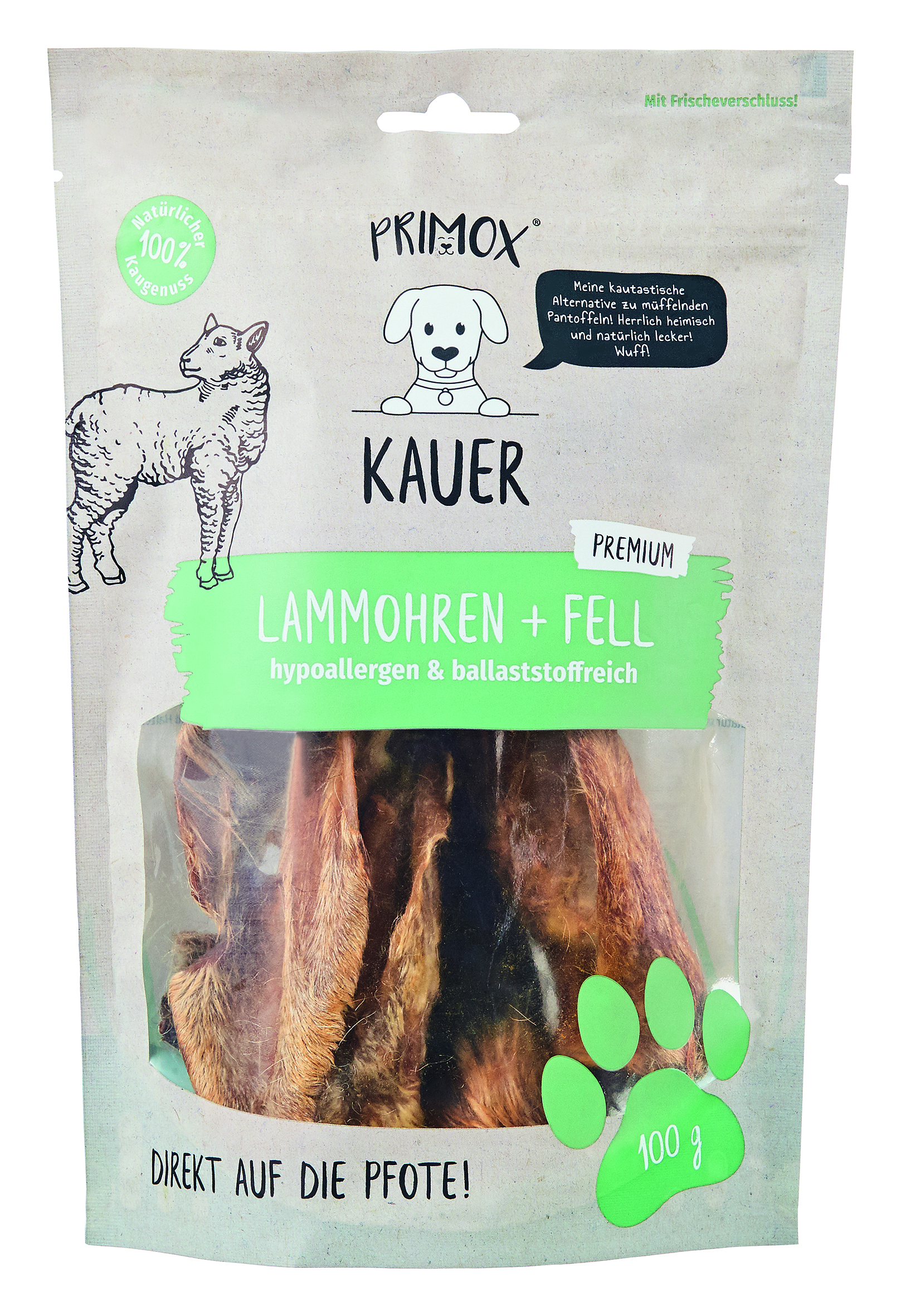 Lammohren mit Fell 100g