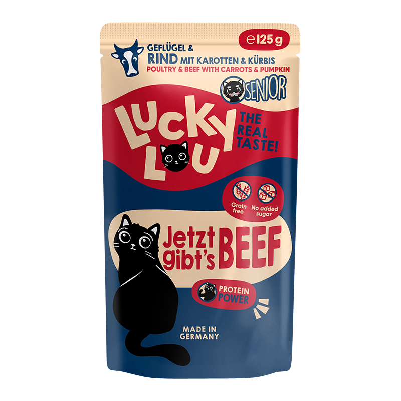 Lucky Lou - Senior Geflügel & Rind - 16 x 125 g - 1
