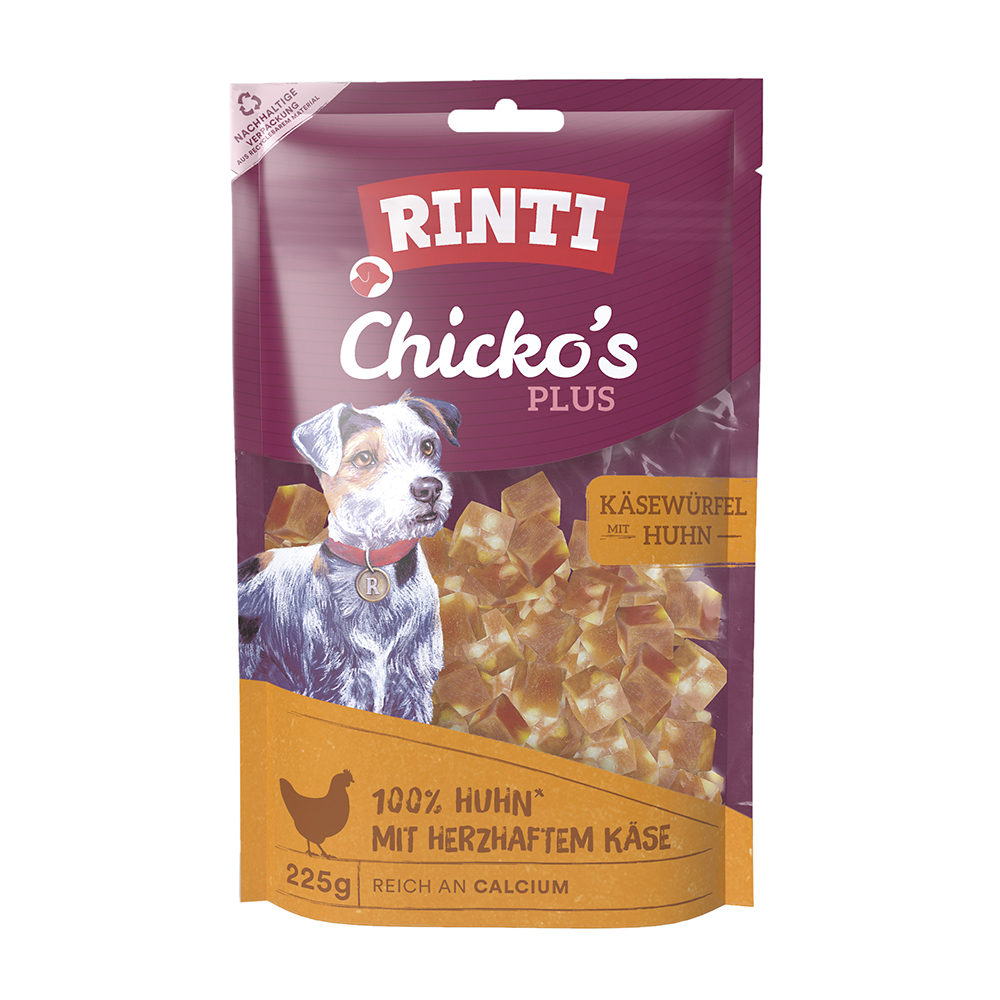 Rinti - Chicko Plus Käsewürfel Huhn - 9 x 225 g - 1