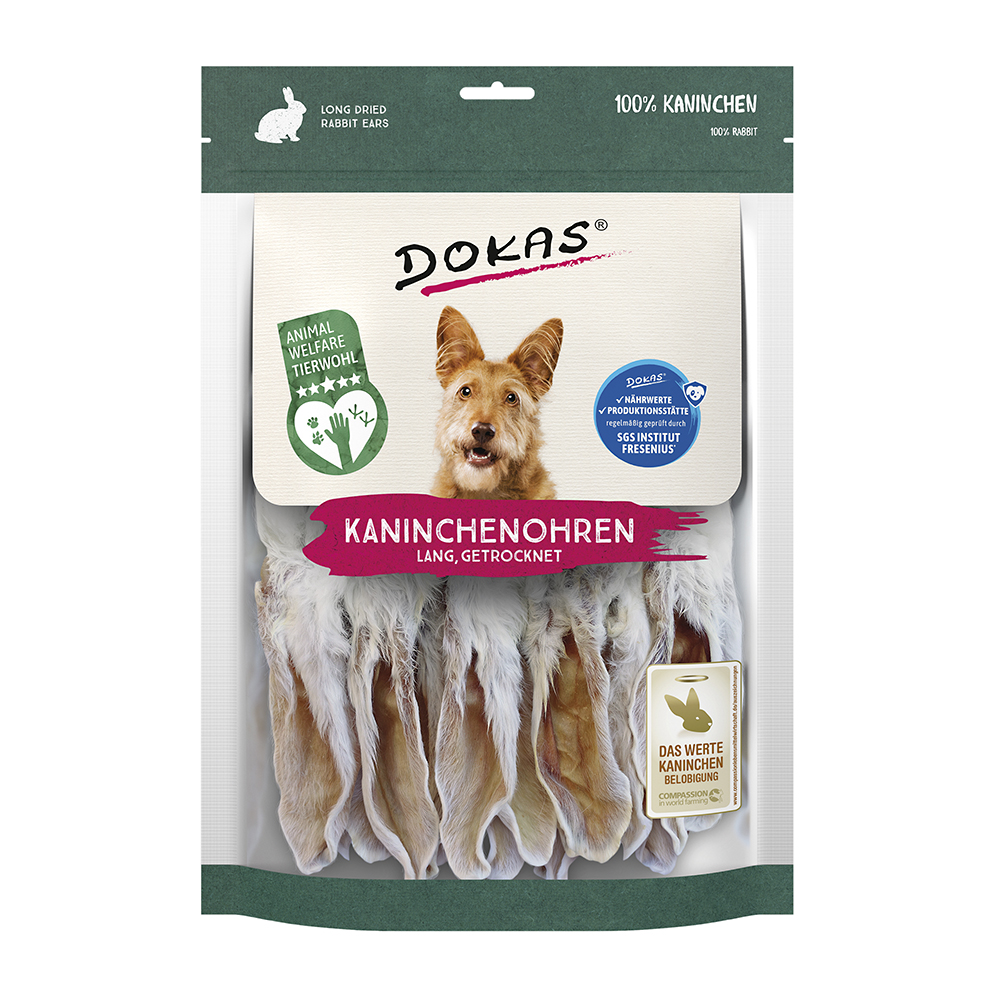 Kaninchenohren mit Fell getrocknet