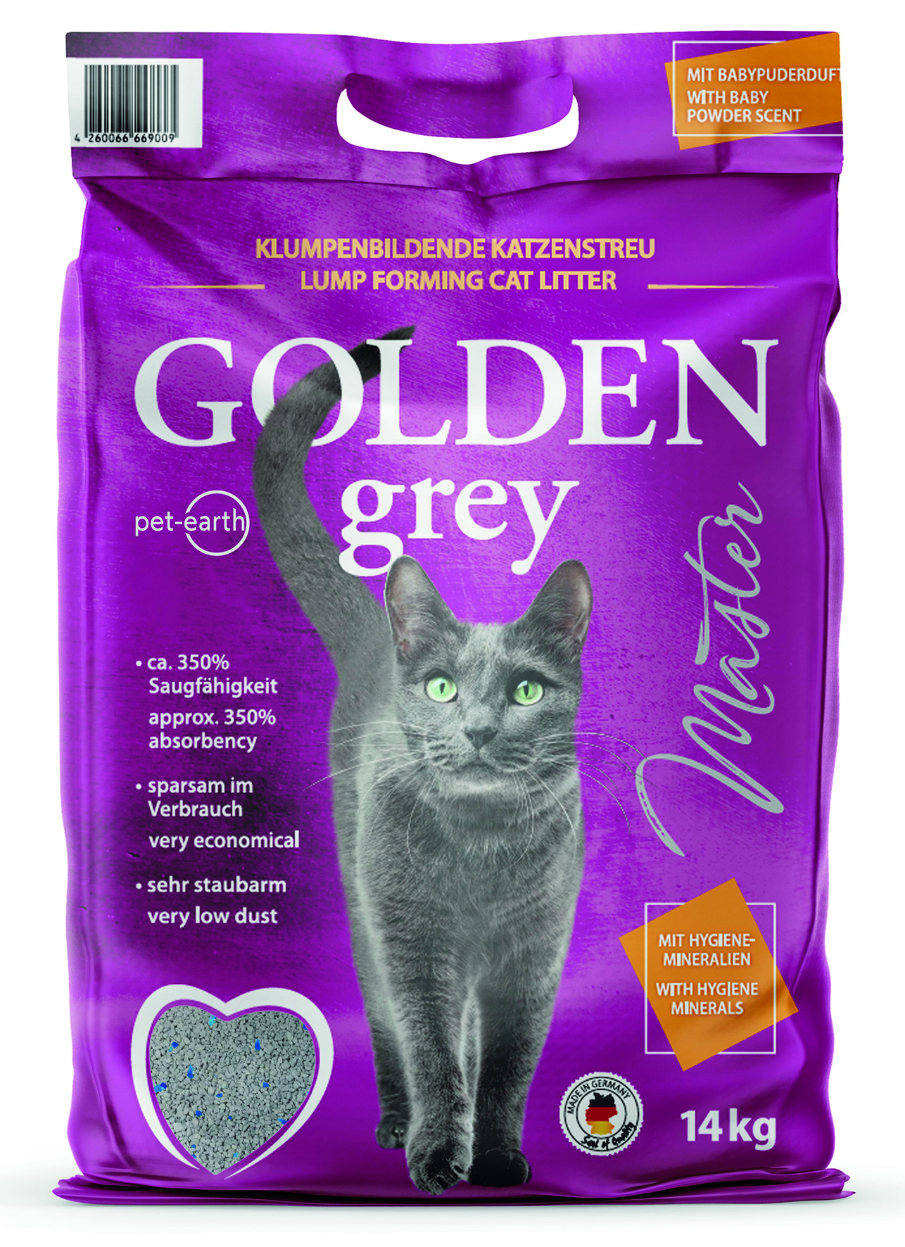 Golden Choice - Golden Grey Master Katzenstreu - 1 x 14 kg - 1