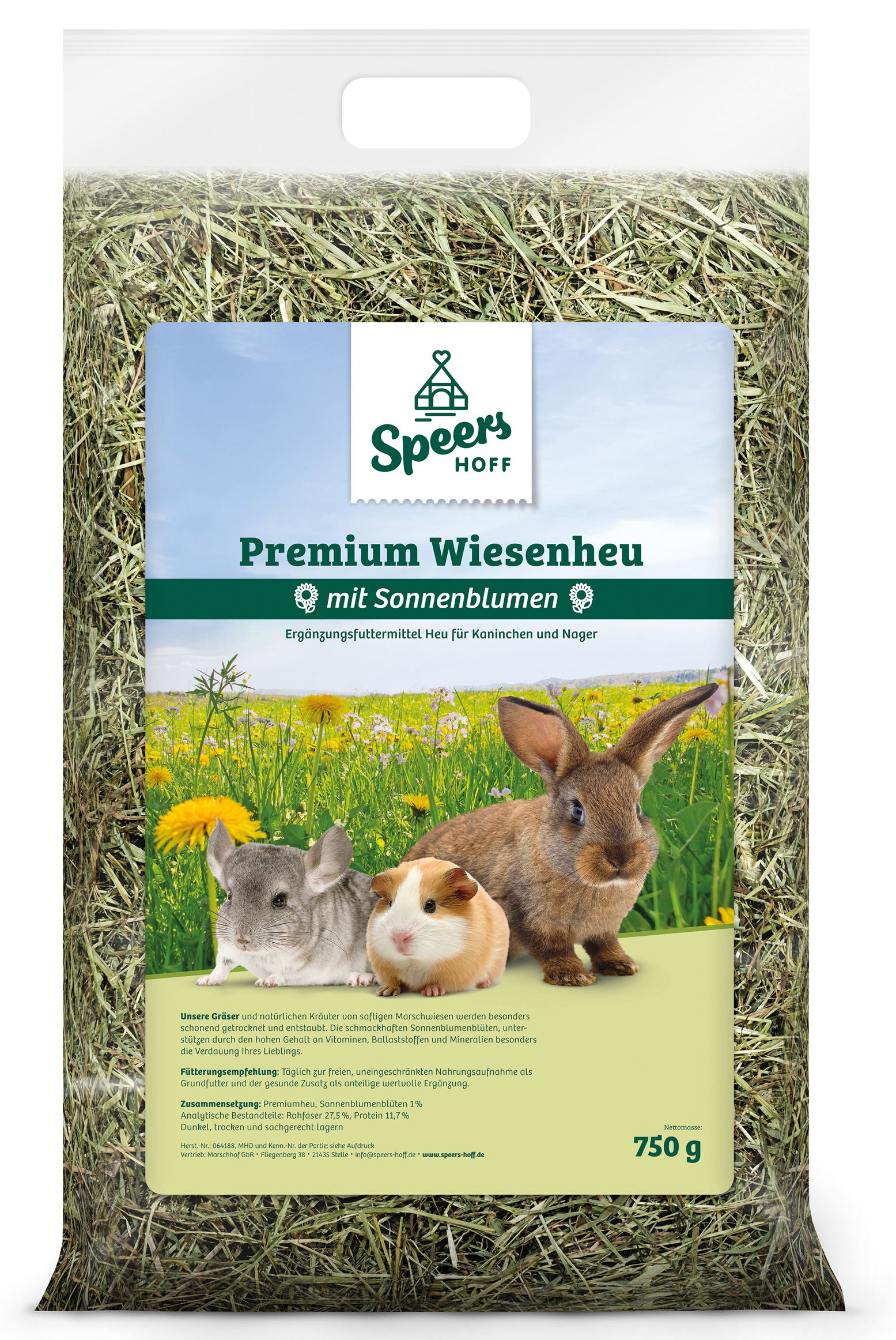 Premiumheu mit Sonnenblumen Premiumheu mit Sonnenblumen