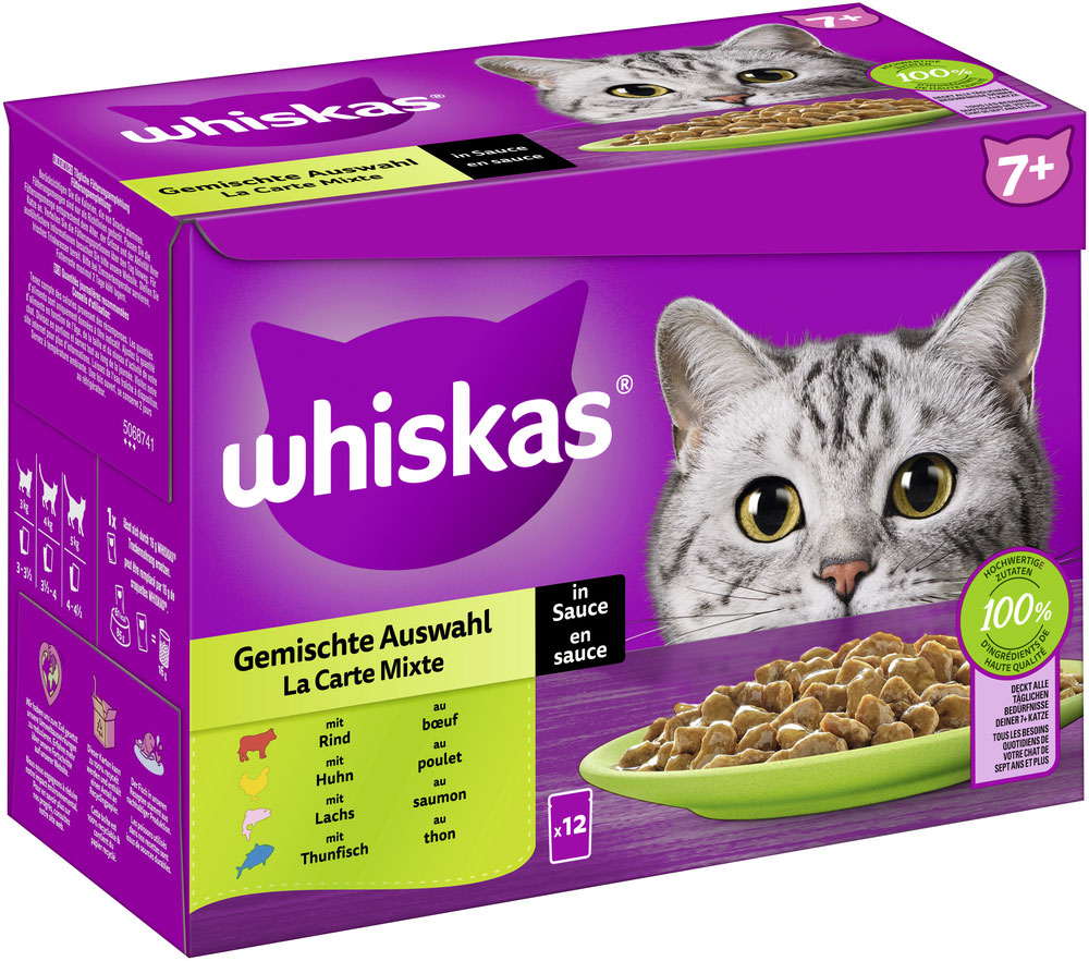 Whiskas - Whiskas Multipack 7+ Gemischte Auswahl in Sauce - 4 x 12X85g - 2