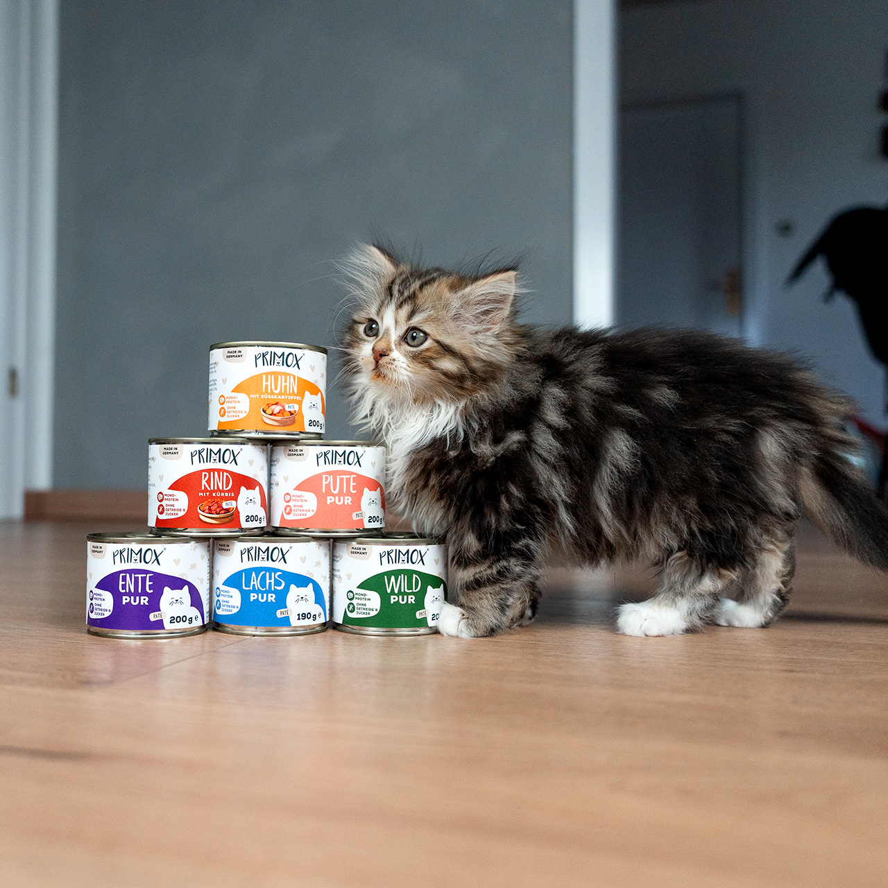 Primox - Katzenfutter Probierbox Monoprotein 8 x 200g - 1 x 1.6 kg - 2