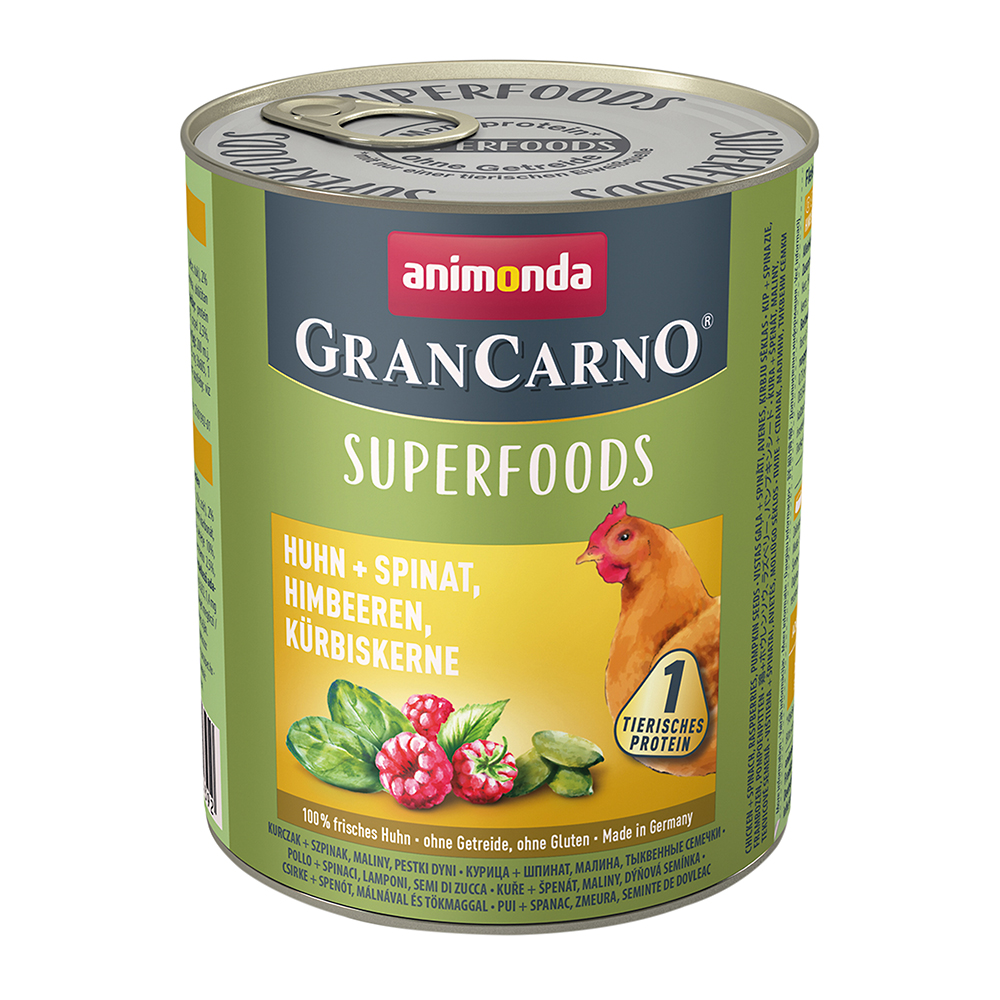 Animonda Gran Carno - Superfoods mit Huhn, Spinat, Himbeeren & Kürbiskernen - 1