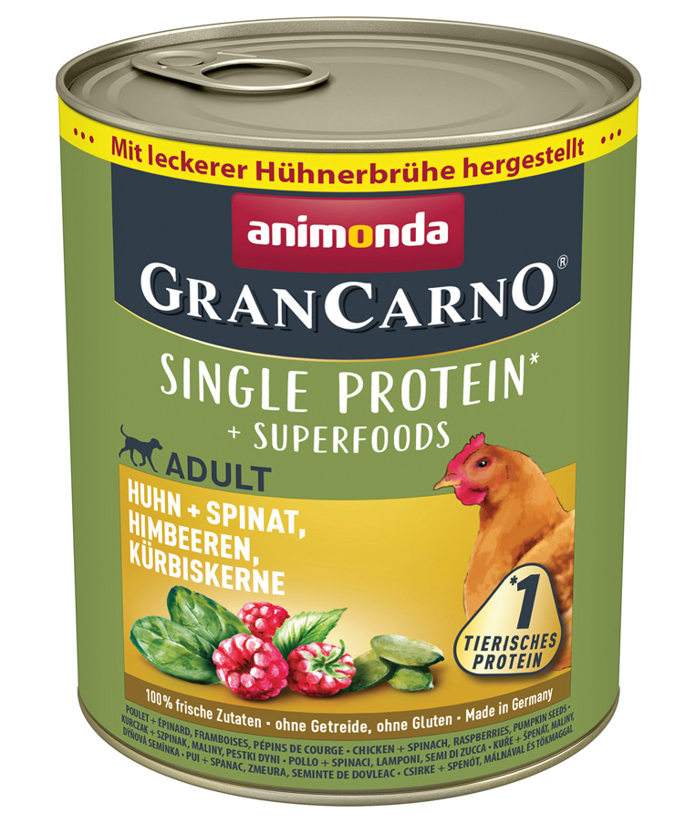 Superfoods mit Huhn, Spinat, Himbeeren & Kürbiskernen Superfoods mit Huhn, Spinat, Himbeeren & Kürbiskernen