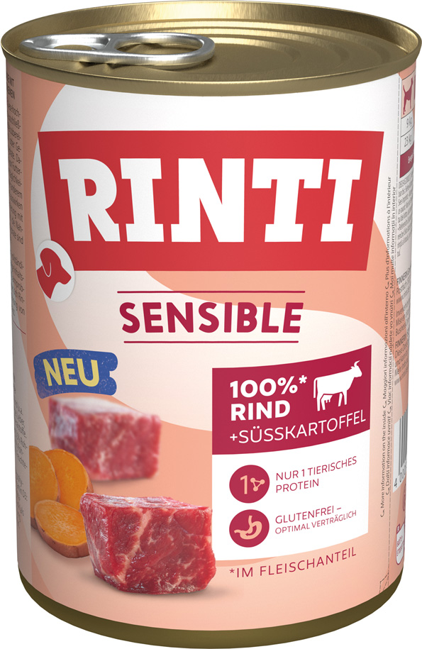 Rinti - Sensible Rind & Süßkartoffel - 6 x 400 g - 1