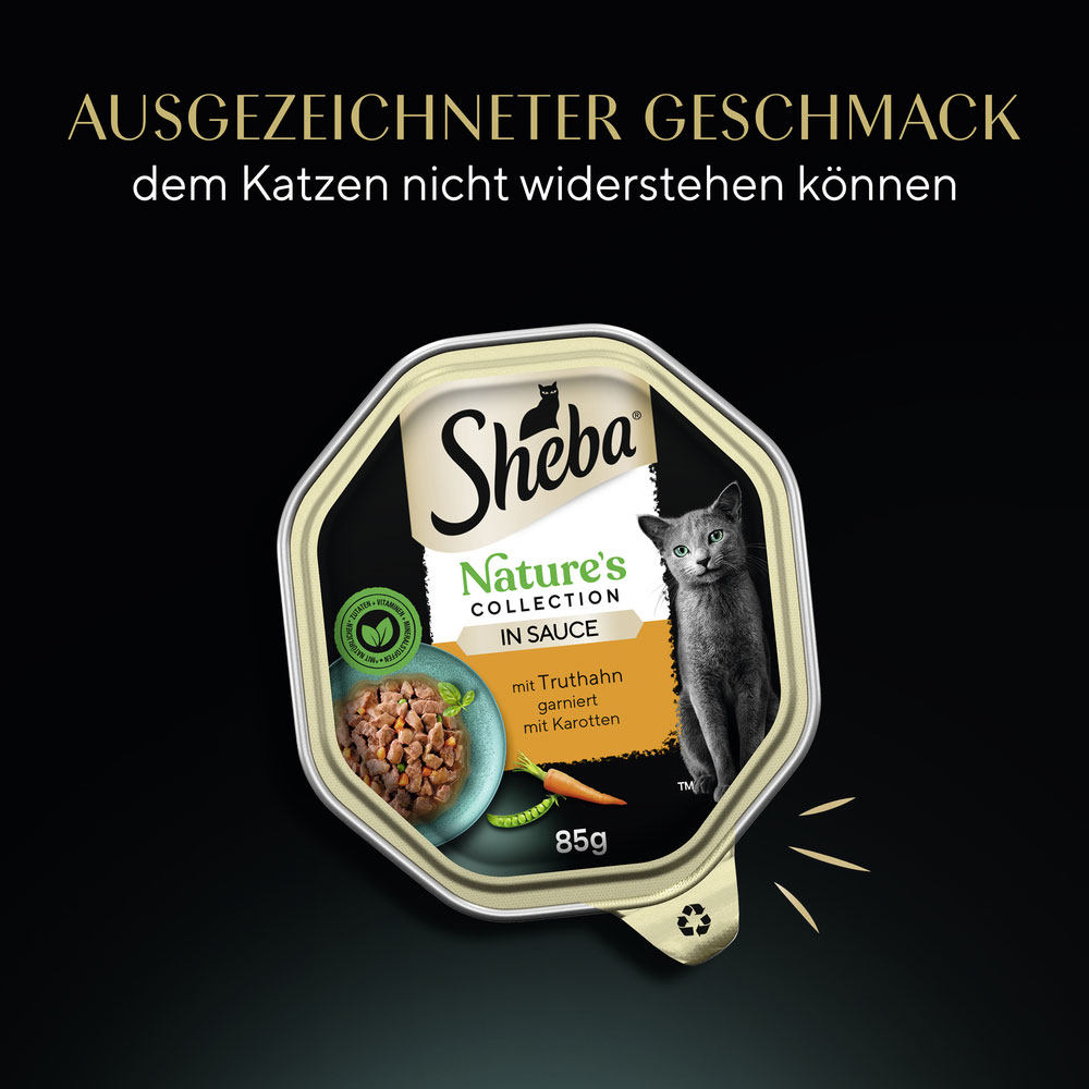 Sheba - Nature Collection in Sauce mit Truthahn gariert mit Karotten - 22 x 85 g - 2