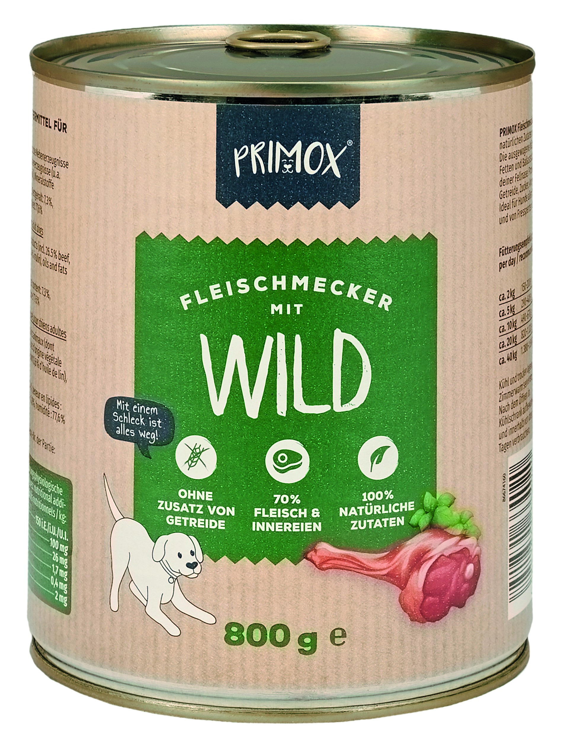 Hunde Nassfutter mit Wild 6 x 800g